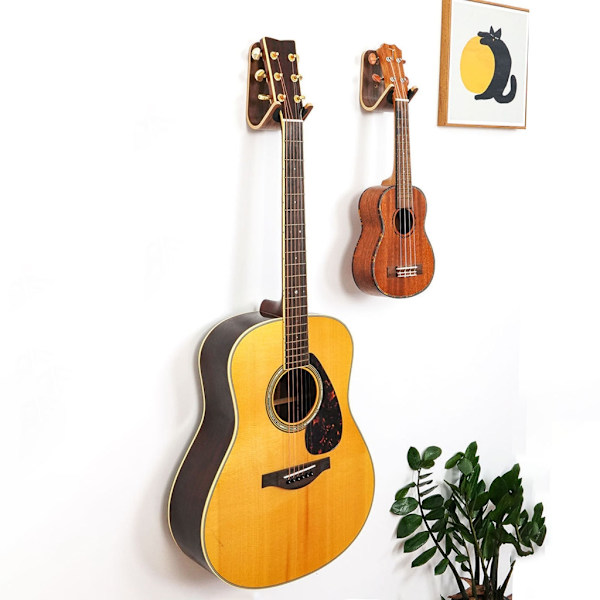 Väggmonterad gitarrhängare för elgitarr och ukulele B