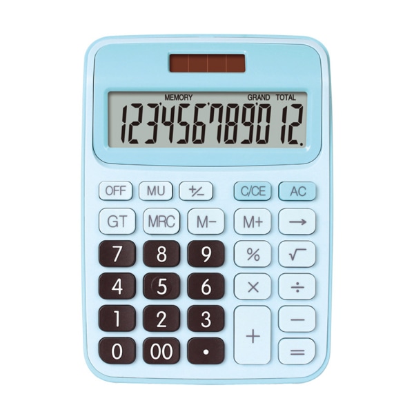 12-siffrig standard elektroniska miniräknare Solar Battery Calculator Dual Power