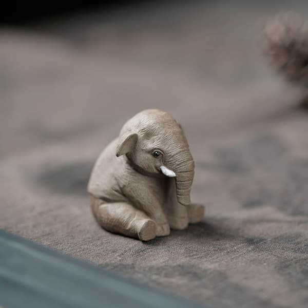 Håndlavede Te Dyr Elefant Figurer Skrivebords Ornament Te Sæt Del