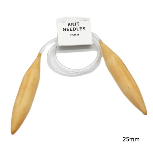15/20/25 mm runda stickor i trä med genomskinlig plasttröja virknål
