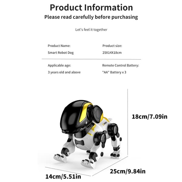 Interaktiv Programmerbar Robot Hundeleke for Barn Fjernkontroll Oppladbar