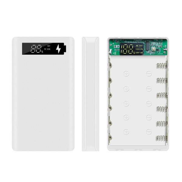 PD Quick Charge Power Bank 18650 för case Lithium Batterihållare Snabbladdare Box Dubbel USB Batterihållare Black