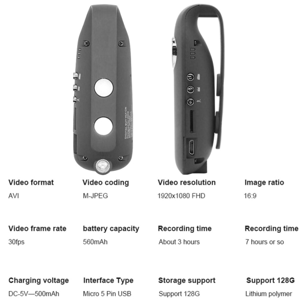 Minikamera Videoinspelare 1080P Bärbar för Polisport Motorcykel Bike Moti null - US