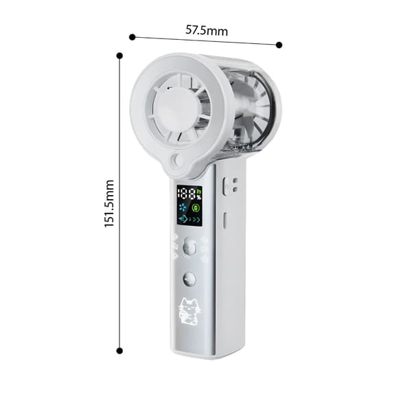 Moderne Lille Bordventilator Med 3000mAh Internt Batteri Og Moderne Statusdisplay