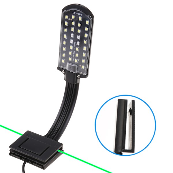 LED Aquarium Clamp Light Clip on Fish for Tank Lampa Vit & Blå Belysning Perfekt för vattenväxter Tropisk fisk tillväxt