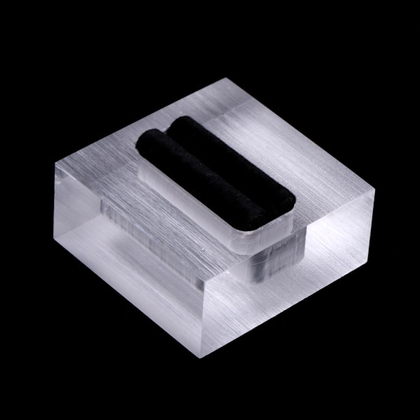 Klar rektangel akryl display stativ klar ring finger display stativ detaljhandel smycken Organizer hållare för smycken