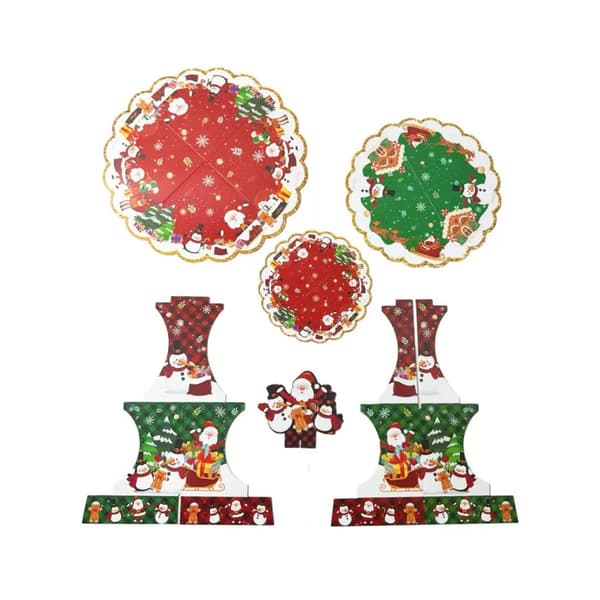 Juledessertstand Hurtig Samling Multi-lags Cupcake Serveringsbakke