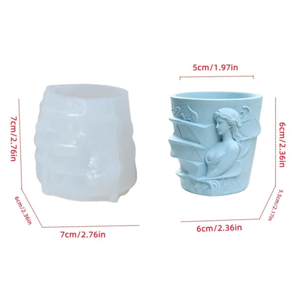 Beholder silikonform med gudinne-reliefffigurdesign