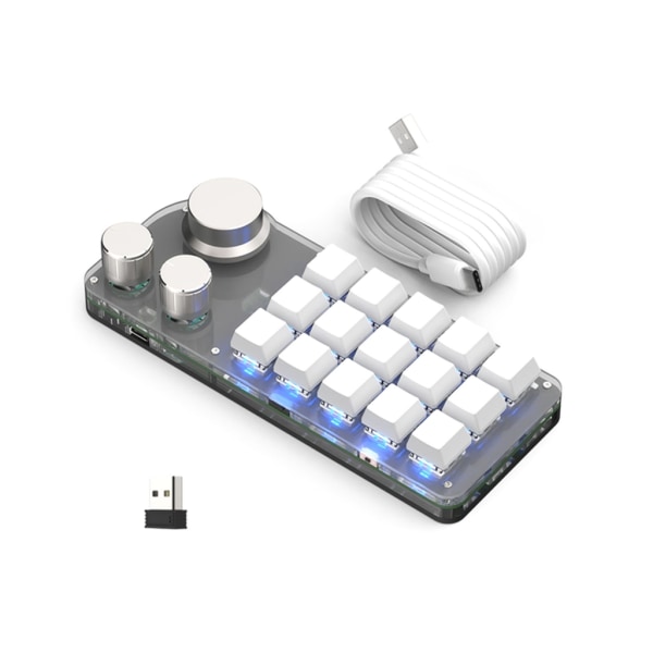 Programmering av makrotastatur RGB Custom Knob Keyboard 12/15 Taster 3-Knob 2/3 Modi Gaming Mini Keyboard Kopier Lim inn Hotswap