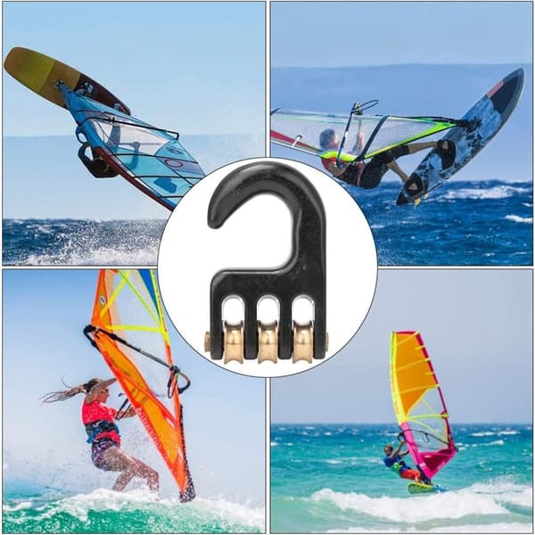 Stærk 3-rulle hjul windsurf rigging pulley krog til windsurfing hardware
