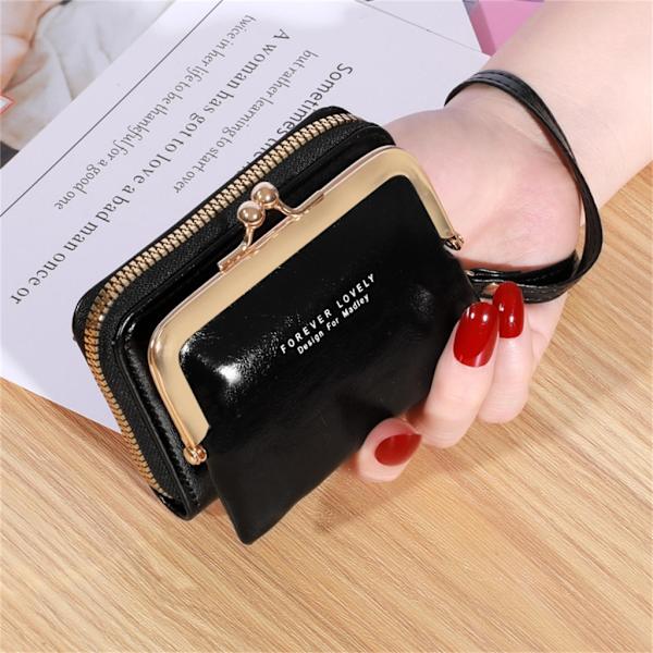 2023 Wristlet Wallet Monipaikkainen PU-luottokortti Pankkikortin haltija Nainen Tyttö Brown