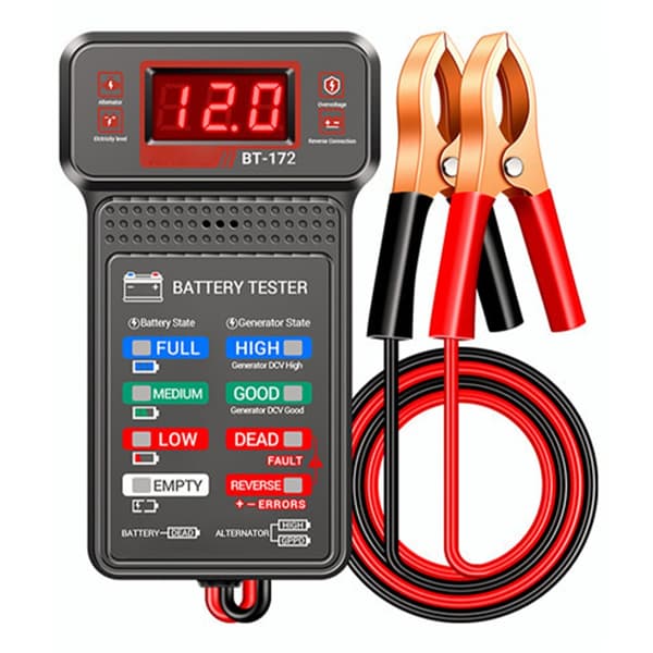 Professionell 12V batteritestare för bilmotorcykelbatteri med LED-display