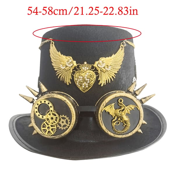 Gothic Flosshatt Hjerte Vinge Design Briller Hatt Hodeplagg Kostyme Tilbehør