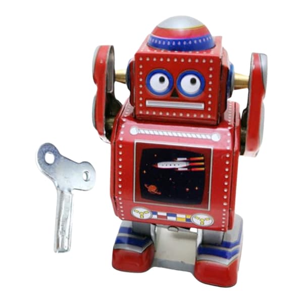 Optræksrobot Jernmodel Figur Mekanisk Robotmodel til Kontor Hjem Dekorationer