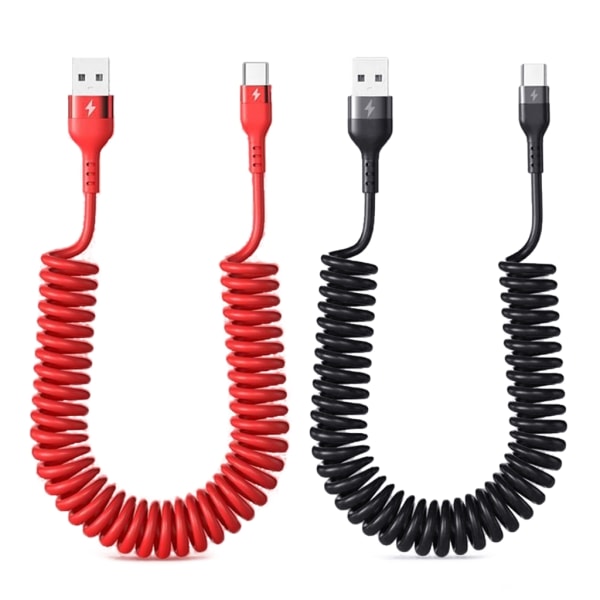 66W USB C-kabel 5A snabbladdningskabel USB A till USB C Mobiltelefonladdarsladd trasselfri USB C-kabeltillbehör 1m black