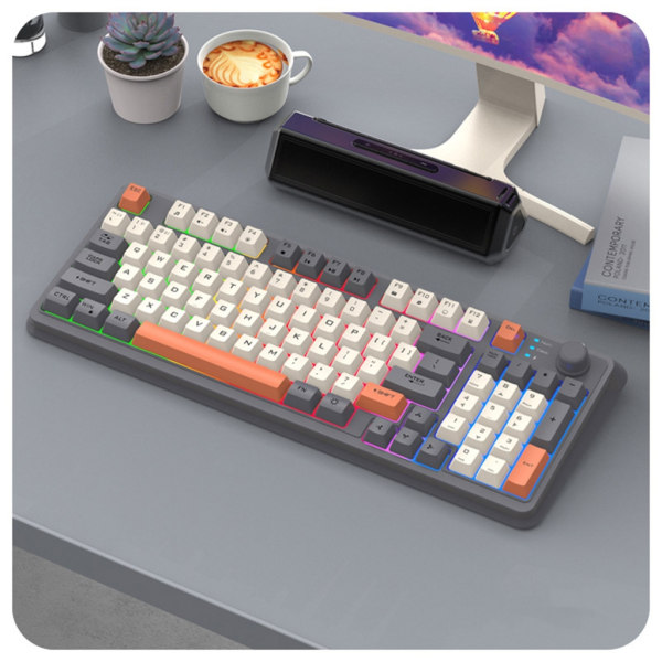 Gamingtangentbord RGB Light Mekaniskt tangentbord Gamertangentbord Bluetooth-kompatibelt Black
