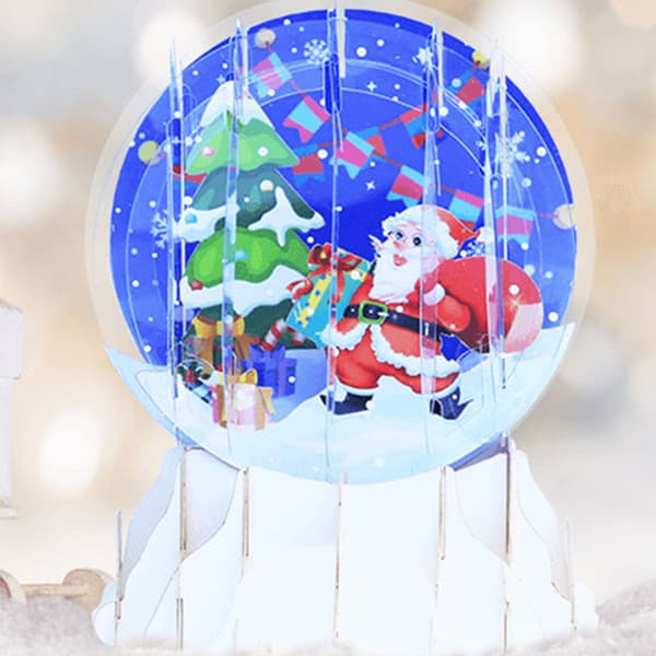 3D Figur Ornamenter Pop-Up Kort Julekuleform