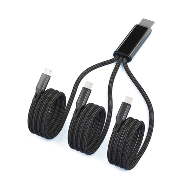 Multi USB -laddningskabel 5V 2A 3-i-1-laddarsladd för med Dual USB-C/Micro-USB P