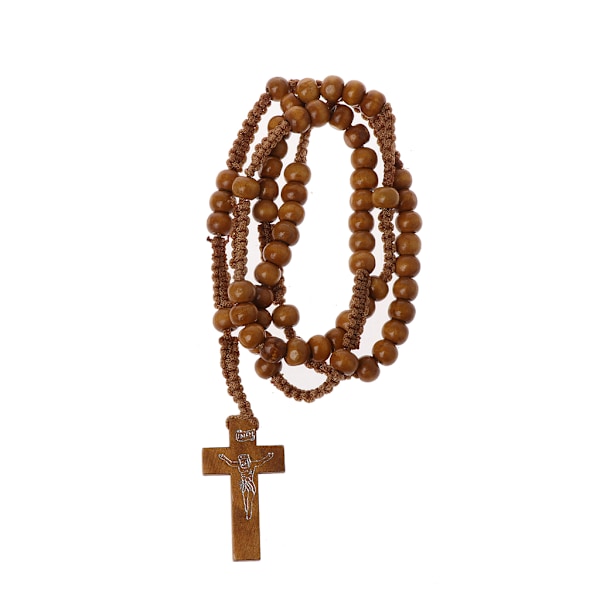 Katolska religiösa halsband Jesus Imprint för korshänge pärlor Rosenkrans halsband