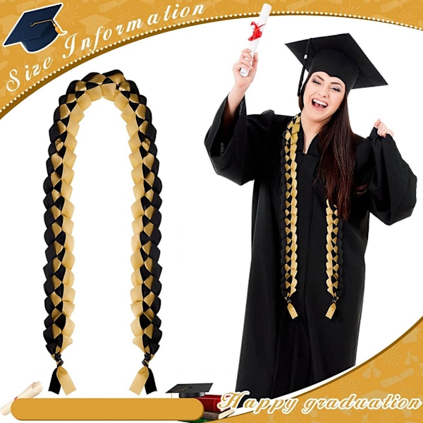 Flettet bånd leis justerbar bånd halskæde graduation bånd leis 9