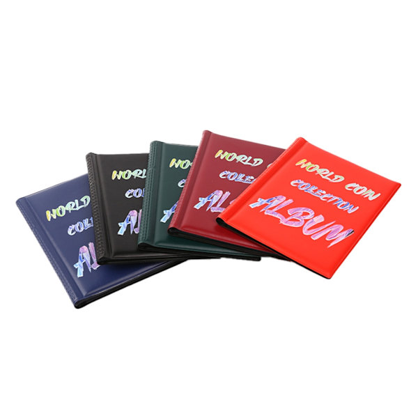 Kolikkokokoelma Albumi 120 Pocket Coin Storage Album Kolikkokokoelmakirja Red - 2