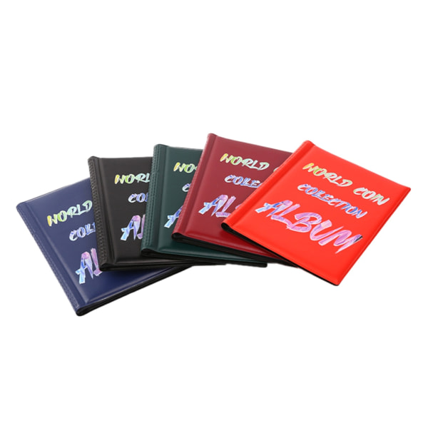 Myntsamleralbum Myntsamlingsbok med 120 lommer Dark red - 1