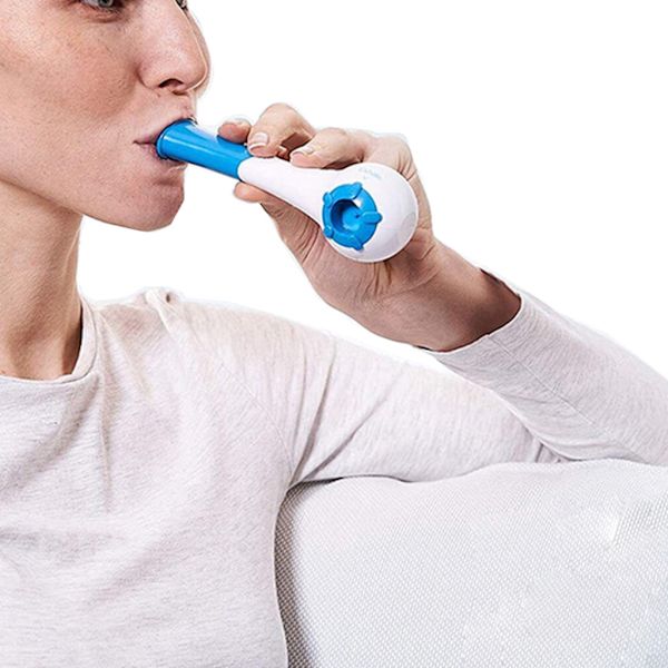 Andningsövning Lungfunktion Förbättra Tränare Andnings Spirometrisk Blue