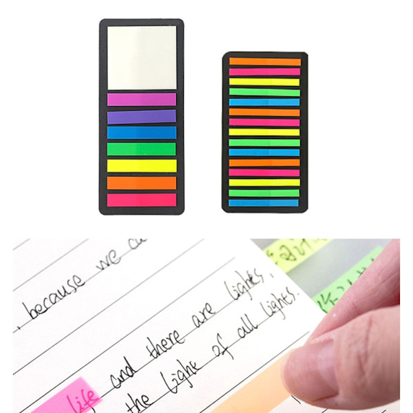 160/300 stk Langside Flaggfaner Gjennomskinnelig Sticky Note Fargede Sticky Tabs Skolekontorrekvisita for studenter null - 1