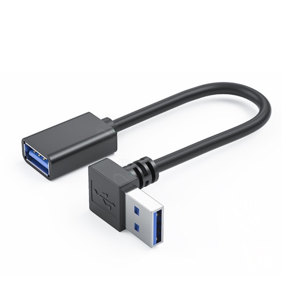 USB 3.0 -jatkojohtokaapeli 90 asteen taivutuksella tietokonetta varten, USB asema, kortinlukija, hiiri, näppäimistö