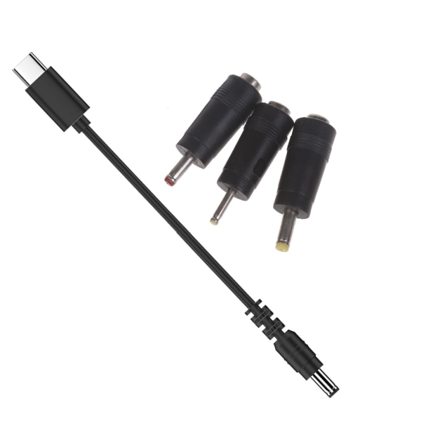 Typ-C till DC5,5x2,5 mm power 9/12/15/20V USB C till 5,5x2,5 mm 4,0x1,7 mm 3,5x1,35 mm 2,5x0,7 mm laddningskabel hane