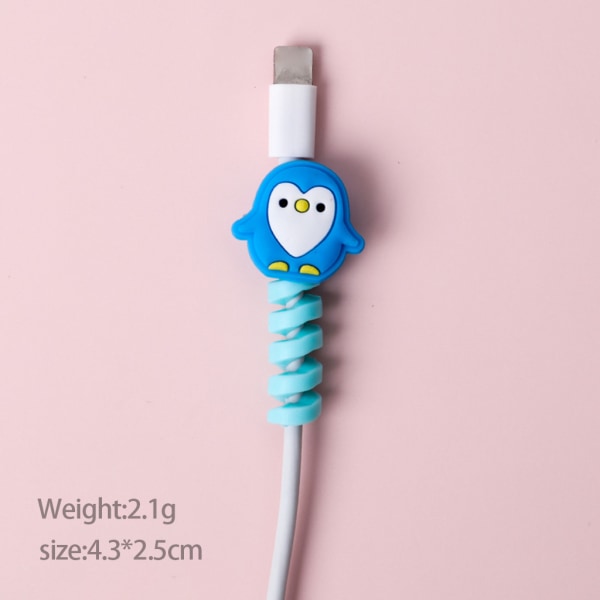2st Hantering Silikon USB -laddare Datakabelskydd Sladd Wire Saver Cove Penguin