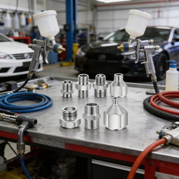 Universell sprutpistoladapterset 7 delar hög precision kopparnickel