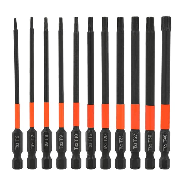 Magnetiska stjärnskruvmejselbits set 100mm stål för möbelmontering & mer