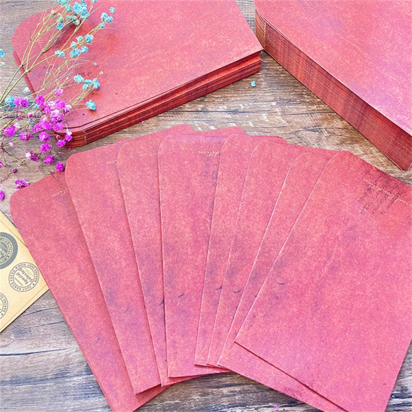 100x gamle tomme konvolutter Krafts papirkuverter til invitationslykønskningskort Retro red brown