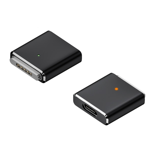 USB C till Mag3 PD100W Converter Adapter för Book Pro/Air med LED-indikatorlampa Black