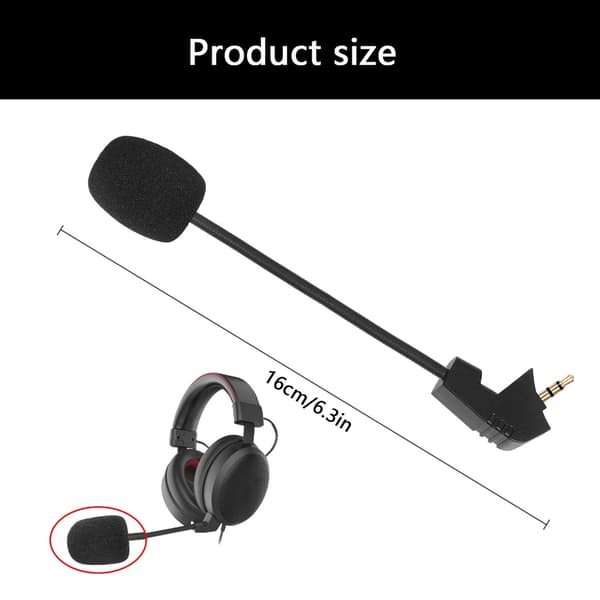 Erstatningsspilmikrofon til Y480 Gaming Headset 3,5 mm aftagelig bom