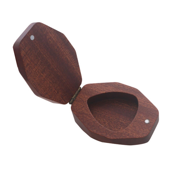 Guitar plekterholder Diamantformet plekterboks Træguitarplekter Organisator & plekter Pick box plus 3 pick