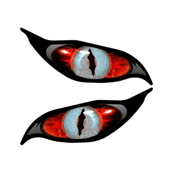 2-delad Evil Eyes Eye i rött Vinyl Bil Motorcykelhjälmar Dekal Dekal Motorcykel Bil Styling Dekal Vattentäta klistermärken 12CM - 3