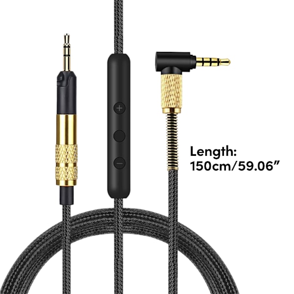 2.5mm til 3.5mm Flettet Kabel for HD598/HD599/HD558/HD518 Headset Ledning 150cm