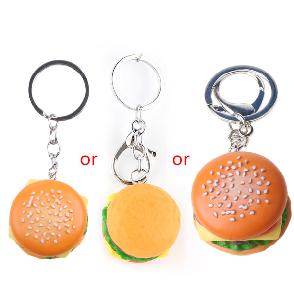 Tecknad Hamburger Cheeseburger för nyckelring present till vänner klass