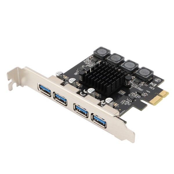 Pcie till 4-portars Usb3.0-adapterkort 4 portar USB 5Gb PCI-E 1X Expansion för stationär PC-dator Ingen extern power