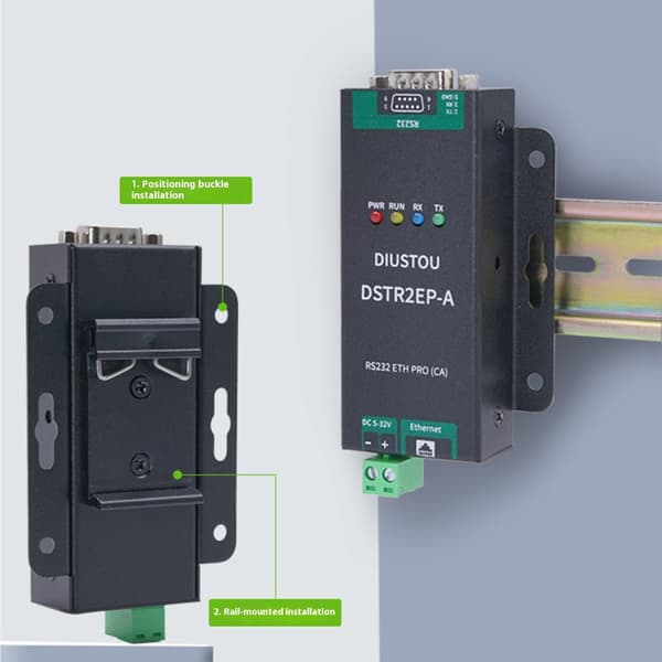 RS485 - RJ45 Ethernet -moduuli sarjatuelle JSON Mott -moduulille