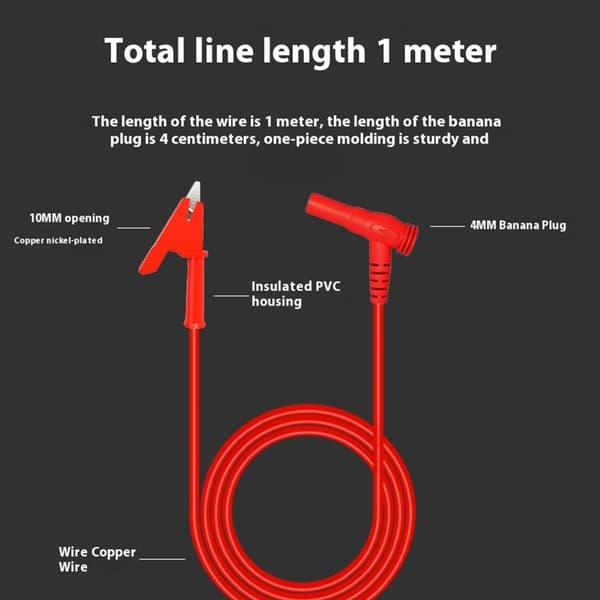 Multifunktionelt Multimeter Testsæt Silikone Prober Alligatorklemme Test Pincet