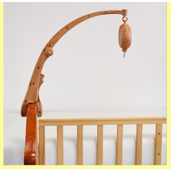 Baby Bell Leksakshållare Nyfödd Bell Spjälsäng Leksak För Baby Mobil Spjälsäng Speldosa Armfäste Träkornsskallerfäste