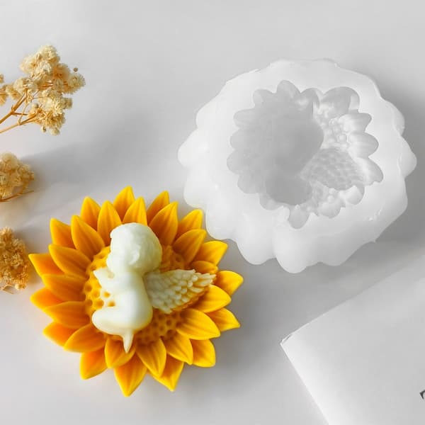 Handgjorda Ljusformar 3D Blomma Silikonformar Babyformar Gipsformar