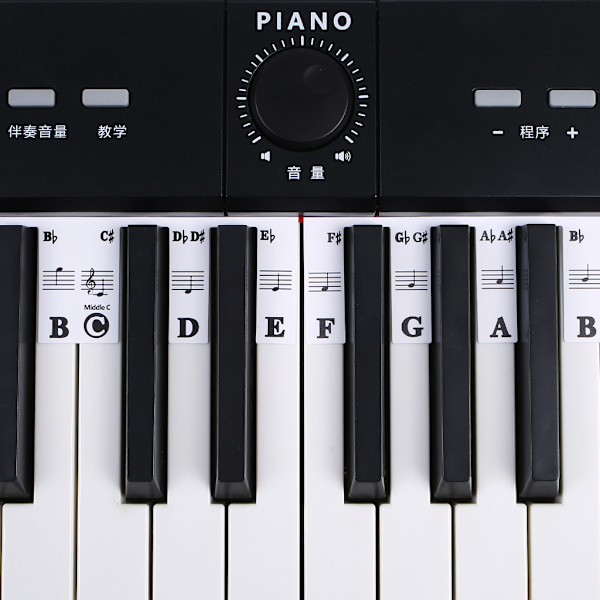 61 Tangenter 88 Tangenter Genanvendelige Klaver Tangentstrimler Klaver Lærings Keyboard Note Klistermærker 88 keys