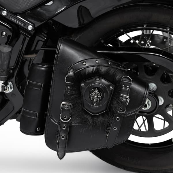 Motorcykel sidetaskesæt i læderlook til daglig opbevaring