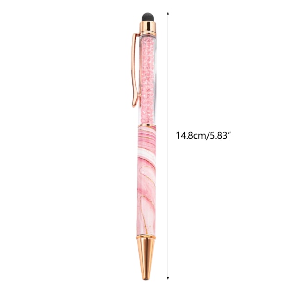 6x Touch Screens Stylus Pen 2 i 1 krystalkuglepen Glat skrivepen gave Pink