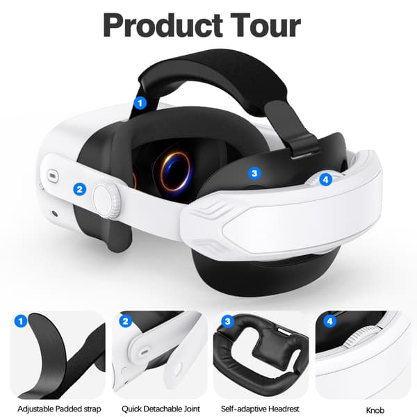 Justerbare hovedstropper til 2/3/3S VR-headset Stropper Tilbehør