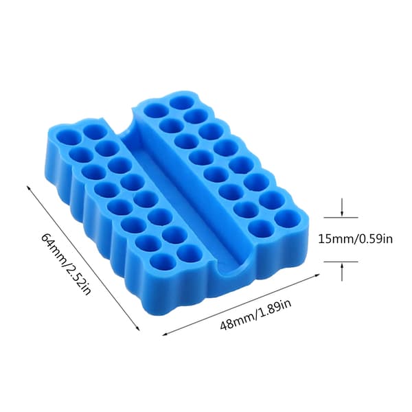 2 stk. 32-hulls sekskantbit-organisator for 25 mm lengde, 6,35 mm diameter bits, plast